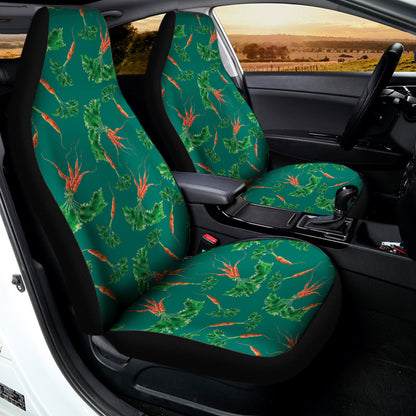 Watercolor Carrot Pattern Print Universal Fit Car Seat Covers
