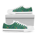 Watercolor Carrot Pattern Print White Low Top Sneakers
