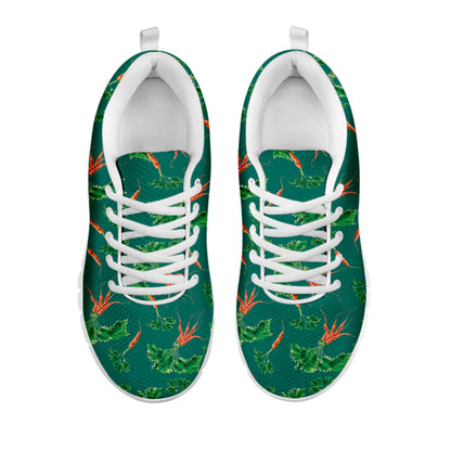 Watercolor Carrot Pattern Print White Sneakers