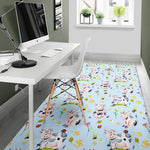 Watercolor Cartoon Cow Pattern Print Area Rug GearFrost