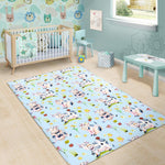 Watercolor Cartoon Cow Pattern Print Area Rug GearFrost