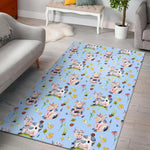 Watercolor Cartoon Cow Pattern Print Area Rug GearFrost