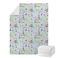 Watercolor Cartoon Cow Pattern Print Blanket