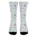Watercolor Cartoon Cow Pattern Print Crew Socks
