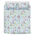 Watercolor Cartoon Cow Pattern Print Duvet Cover Bedding Set