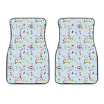 Watercolor Cartoon Cow Pattern Print Front Car Floor Mats