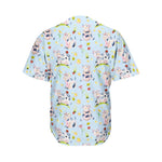 Watercolor Cartoon Cow Pattern Print Men's Baseball Jersey