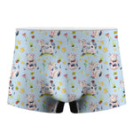 Watercolor Cartoon Cow Pattern Print Men's Boxer Briefs
