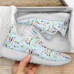 Watercolor Cartoon Cow Pattern Print Mesh Knit Shoes GearFrost