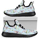 Watercolor Cartoon Cow Pattern Print Mesh Knit Shoes GearFrost