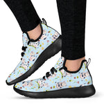Watercolor Cartoon Cow Pattern Print Mesh Knit Shoes GearFrost