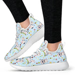 Watercolor Cartoon Cow Pattern Print Mesh Knit Shoes GearFrost
