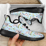 Watercolor Cartoon Cow Pattern Print Mesh Knit Shoes GearFrost