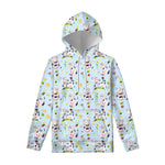 Watercolor Cartoon Cow Pattern Print Pullover Hoodie