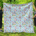 Watercolor Cartoon Cow Pattern Print Quilt