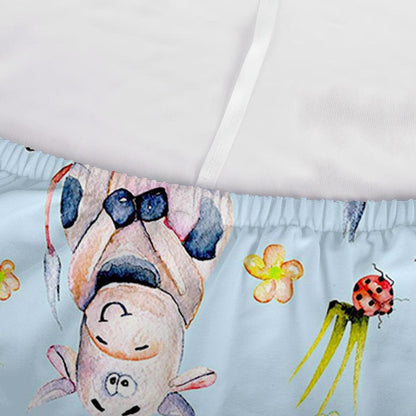 Watercolor Cartoon Cow Pattern Print Sofa Cover
