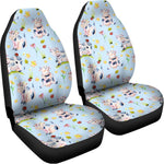 Watercolor Cartoon Cow Pattern Print Universal Fit Car Seat Covers