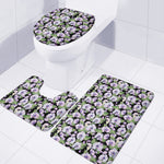 Watercolor Cattleya Pattern Print 3 Piece Bath Mat Set