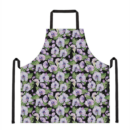 Watercolor Cattleya Pattern Print Apron