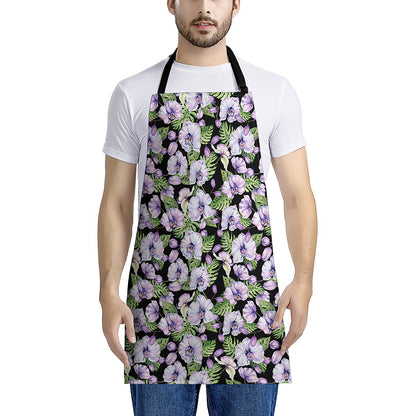 Watercolor Cattleya Pattern Print Apron
