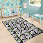Watercolor Cattleya Pattern Print Area Rug