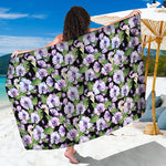Watercolor Cattleya Pattern Print Beach Sarong Wrap
