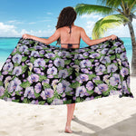 Watercolor Cattleya Pattern Print Beach Sarong Wrap