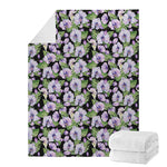 Watercolor Cattleya Pattern Print Blanket