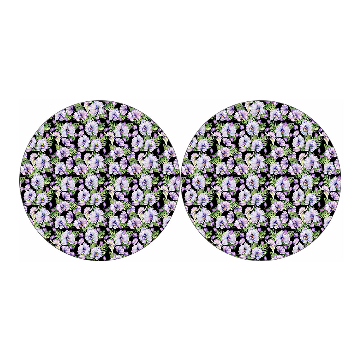 Watercolor Cattleya Pattern Print Car Coasters