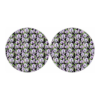 Watercolor Cattleya Pattern Print Car Coasters