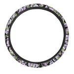 Watercolor Cattleya Pattern Print Car Steering Wheel Cover