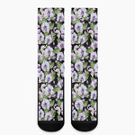 Watercolor Cattleya Pattern Print Crew Socks