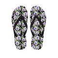 Watercolor Cattleya Pattern Print Flip Flops
