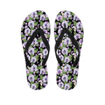 Watercolor Cattleya Pattern Print Flip Flops