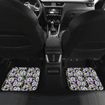 Watercolor Cattleya Pattern Print Front and Back Car Floor Mats