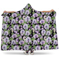 Watercolor Cattleya Pattern Print Hooded Blanket