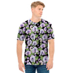 Watercolor Cattleya Pattern Print Men's T-Shirt