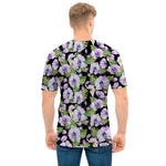 Watercolor Cattleya Pattern Print Men's T-Shirt