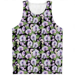 Watercolor Cattleya Pattern Print Men's Tank Top