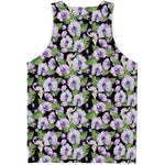 Watercolor Cattleya Pattern Print Men's Tank Top