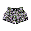 Watercolor Cattleya Pattern Print Muay Thai Boxing Shorts