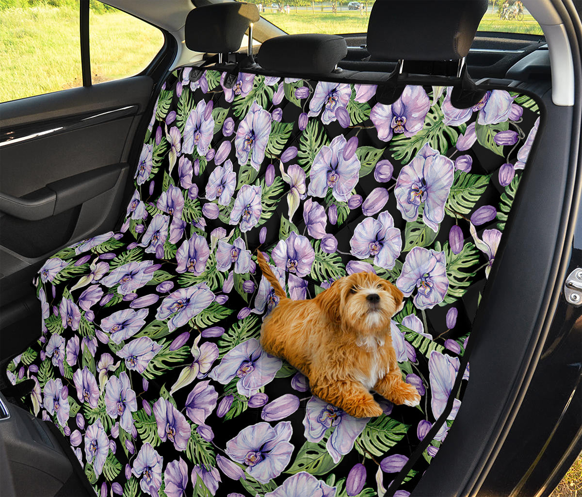 Watercolor Cattleya Pattern Print Pet Car Back Seat Cover