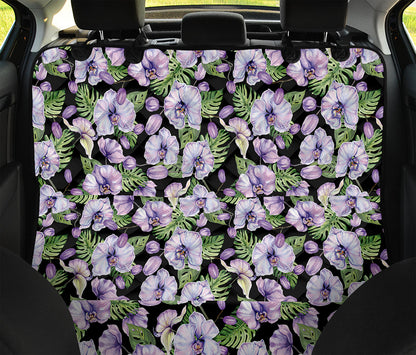 Watercolor Cattleya Pattern Print Pet Car Back Seat Cover