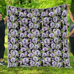 Watercolor Cattleya Pattern Print Quilt