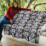 Watercolor Cattleya Pattern Print Quilt