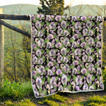 Watercolor Cattleya Pattern Print Quilt