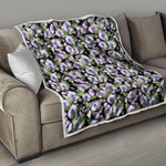 Watercolor Cattleya Pattern Print Quilt