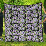 Watercolor Cattleya Pattern Print Quilt