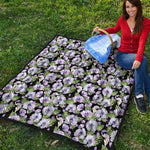 Watercolor Cattleya Pattern Print Quilt