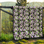 Watercolor Cattleya Pattern Print Quilt